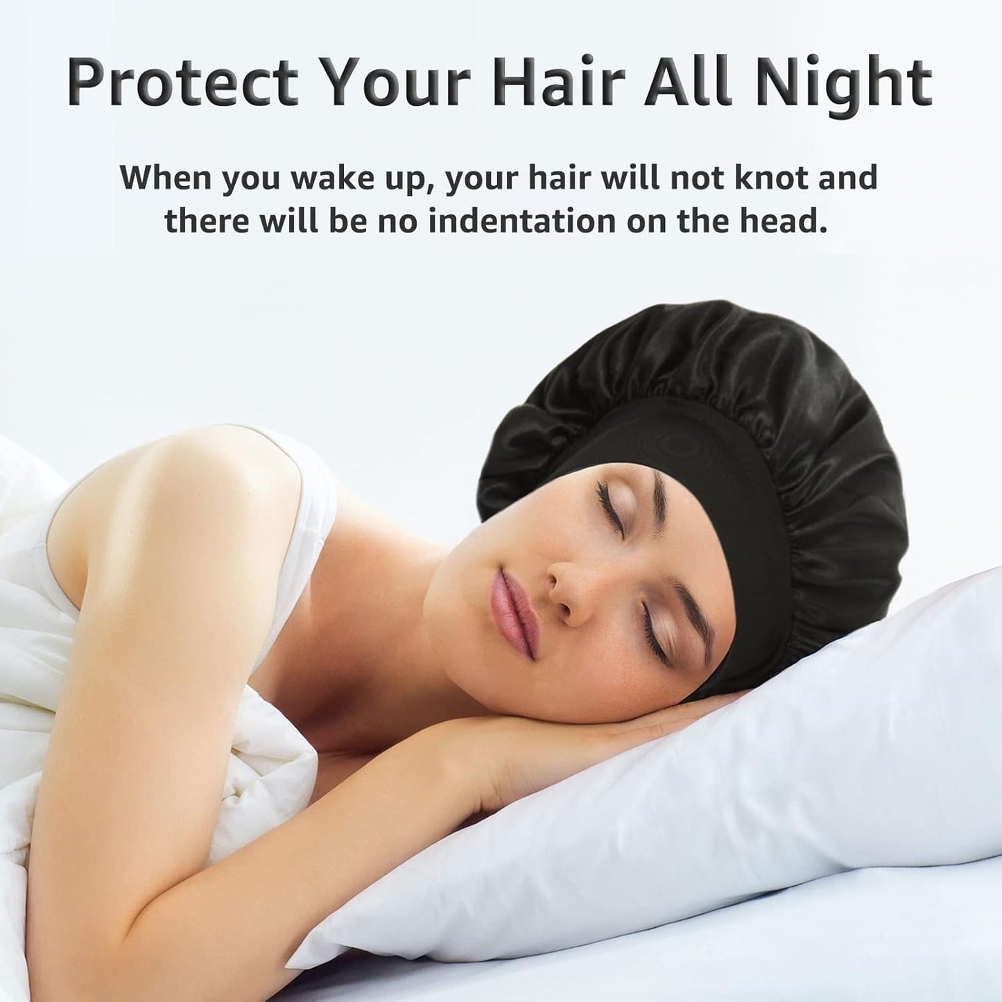3 Pack Satin Bonnet Silk Hair Bonnet for Sleeping